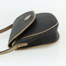 Christian Dior Honeycomb Canvas Shoulder Bag PVC Black Gold Auth mr2296-4
