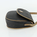 Christian Dior Honeycomb Canvas Shoulder Bag PVC Black Gold Auth mr2296-5