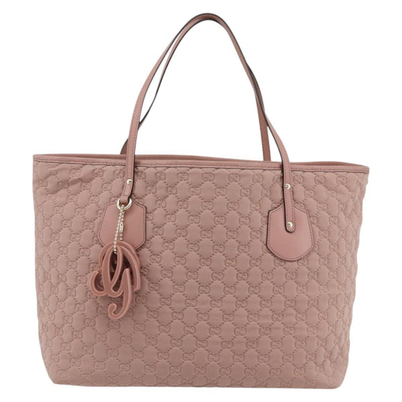 GUCCI GG Canvas Tote Bag Pink Gold 211975 Auth mr2298V