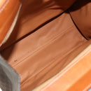 CELINE Macadam Canvas Tote Bag PVC Leather Brown Gold Auth mr2299A-11