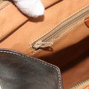 CELINE Macadam Canvas Tote Bag PVC Leather Brown Gold Auth mr2299A-19