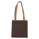CELINE Macadam Canvas Tote Bag PVC Leather Brown Gold Auth mr2299A-2