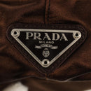 PRADA Tote Bag Satin Brown Auth mr230-15