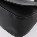 PRADA Chain Shoulder Bag Leather Black Gold Auth mr2300-14