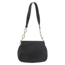 PRADA Chain Shoulder Bag Leather Black Gold Auth mr2300-13