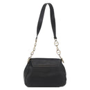 PRADA Chain Shoulder Bag Leather Black Gold Auth mr2300-2
