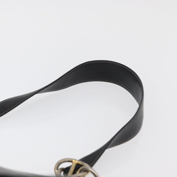 PRADA Chain Shoulder Bag Leather Black Gold Auth mr2300