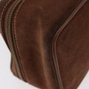 GUCCI Vanity Cosmetic Pouch Suede Brown Gold 032 106 0141 Auth mr2301-15