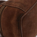 GUCCI Vanity Cosmetic Pouch Suede Brown Gold 032 106 0141 Auth mr2301-17
