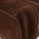 GUCCI Vanity Cosmetic Pouch Suede Brown Gold 032 106 0141 Auth mr2301-8