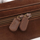 GUCCI Vanity Cosmetic Pouch Suede Brown Gold 032 106 0141 Auth mr2301-9