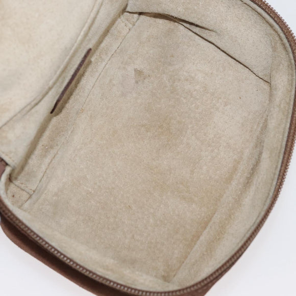 GUCCI Vanity Cosmetic Pouch Suede Brown Gold 032 106 0141 Auth mr2301