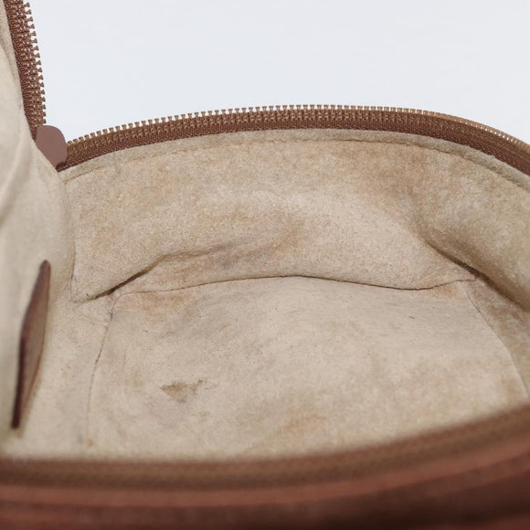 GUCCI Vanity Cosmetic Pouch Suede Brown Gold 032 106 0141 Auth mr2301