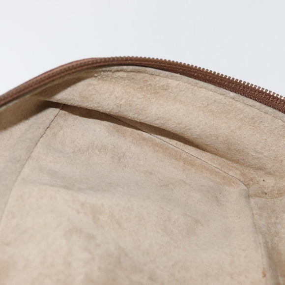 GUCCI Vanity Cosmetic Pouch Suede Brown Gold 032 106 0141 Auth mr2301