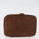 GUCCI Toilette Cosmetische Etui Suède Bruin Goud 032 106 0141 Auth mr2301-5
