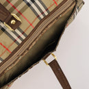 Burberrys Nova Check Boston Bag Canvas Beige Gold Auth mr2302-8