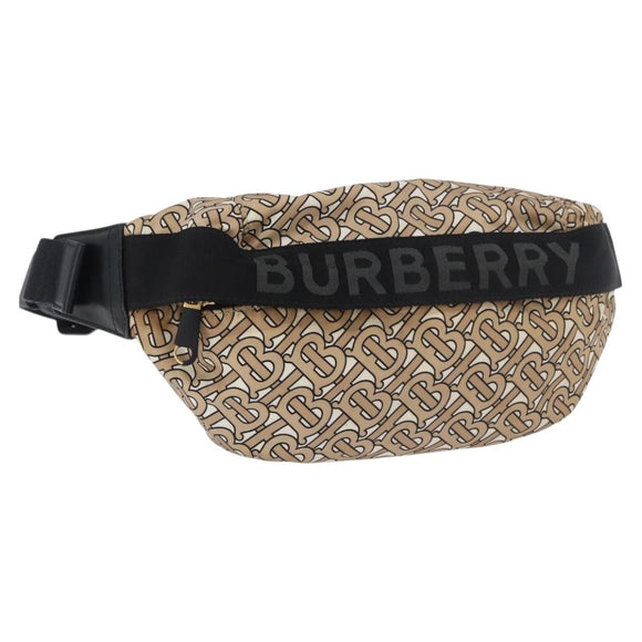 BURBERRY Body Bag Nylon Beige Gold Auth mr2305A
