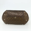 GUCCI GG Canvas Guccissima Hand Bag Leather 2way Brown Gold 269955 Auth mr2307-5