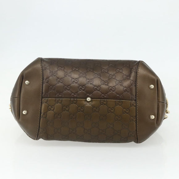 GUCCI GG Canvas Guccissima Handtasche Leder 2way Braun Gold 269955 Auth mr2307