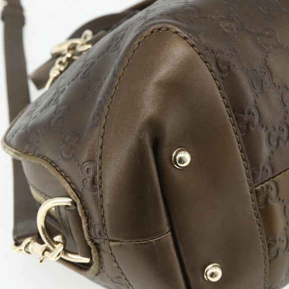 GUCCI GG Canvas Guccissima Handtasche Leder 2way Braun Gold 269955 Auth mr2307