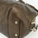 GUCCI GG Canvas Guccissima Hand Bag Leather 2way Brown Gold 269955 Auth mr2307-18