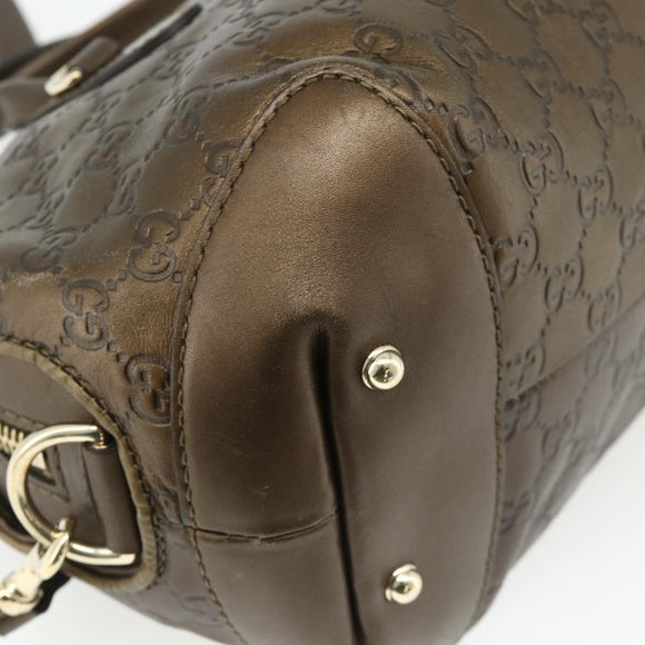 GUCCI GG Canvas Guccissima Hand Bag Leather 2way Brown Gold 269955 Auth mr2307
