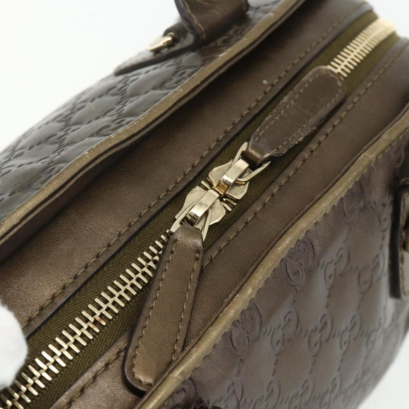GUCCI GG Canvas Guccissima Hand Bag Leather 2way Brown Gold 269955 Auth mr2307