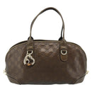 GUCCI GG Canvas Guccissima Hand Bag Leather 2way Brown Gold 269955 Auth mr2307-13