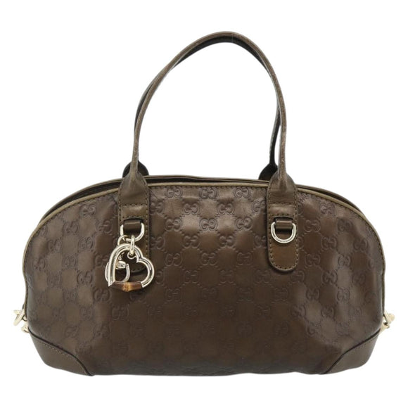 GUCCI GG Canvas Guccissima Hand Bag Leather 2way Brown Gold 269955 Auth mr2307