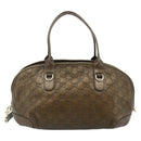 GUCCI GG Canvas Guccissima Hand Bag Leather 2way Brown Gold 269955 Auth mr2307-2