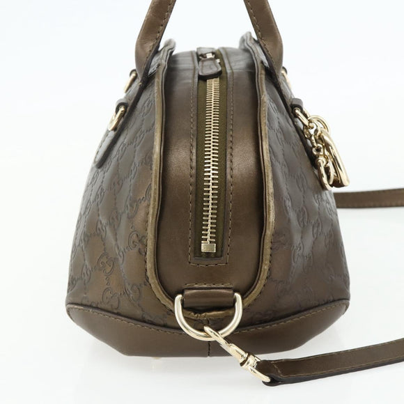 GUCCI GG Canvas Guccissima Handtasche Leder 2way Braun Gold 269955 Auth mr2307