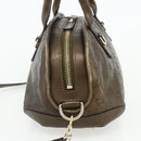 GUCCI GG Canvas Guccissima Hand Bag Leather 2way Brown Gold 269955 Auth mr2307-4