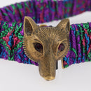 GUCCI Fox Crystal Belt Sequin 29.1"" Purple Gold 214351 Auth mr2309V-5