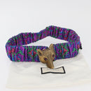 GUCCI Fox Crystal Belt Sequin 29.1"" Purple Gold 214351 Auth mr2309V-9