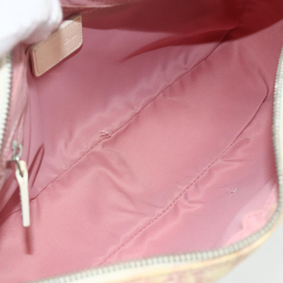 Christian Dior Trotter Canvas Shoulder Bag PVC Pink Silver Auth mr2312