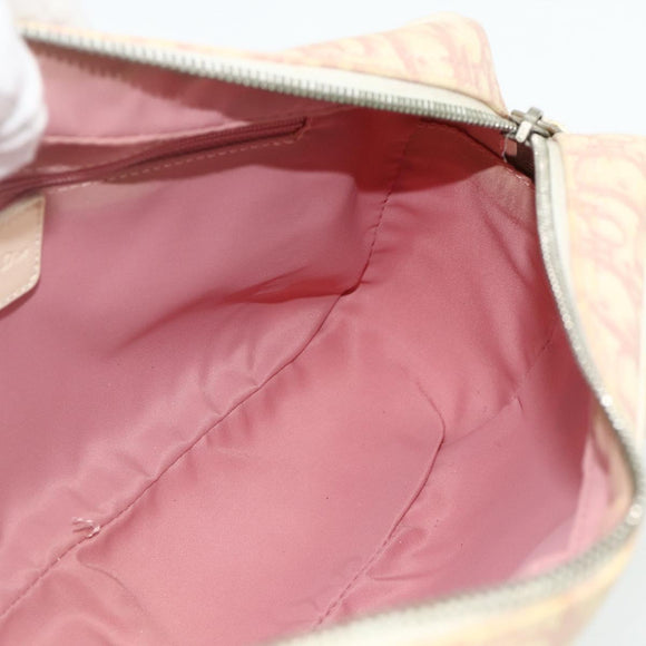 Christian Dior Trotter Canvas Shoulder Bag PVC Pink Silver Auth mr2312