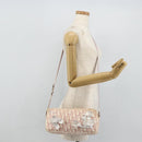 Christian Dior Trotter Canvas Shoulder Bag PVC Pink Silver Auth mr2312-21