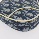 Christian Dior Trotter Canvas Satteltasche Handtasche PVC Blau Silber Auth mr2313A-14