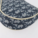 Christian Dior Trotter Canvas Satteltasche Handtasche PVC Blau Silber Auth mr2313A-9
