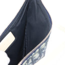 Christian Dior Trotter Canvas Satteltasche Handtasche PVC Blau Silber Auth mr2313A-19