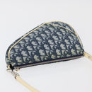 Christian Dior Trotter Canvas Satteltasche Handtasche PVC Blau Silber Auth mr2313A-6