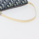 Christian Dior Trotter Canvas Satteltasche Handtasche PVC Blau Silber Auth mr2313A-7