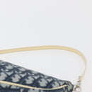 Christian Dior Trotter Canvas Satteltasche Handtasche PVC Blau Silber Auth mr2313A-8