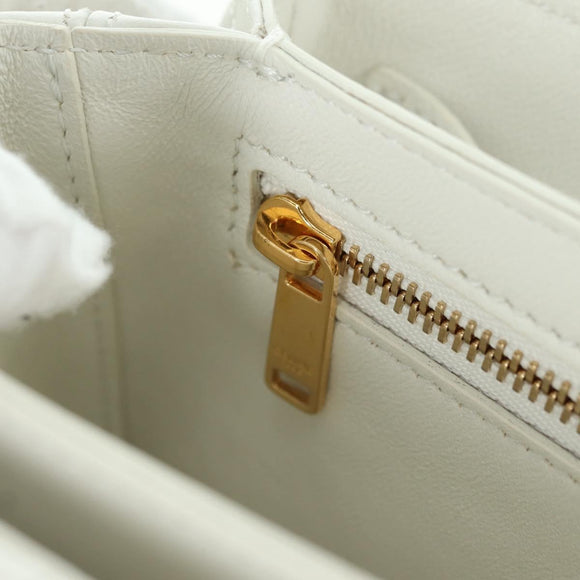 CELINE C Medium Chain Shoulder Bag Leather Black Gold Auth mr2314SAV