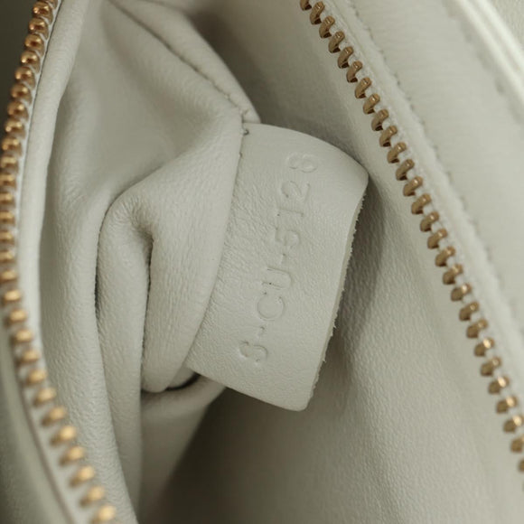 CELINE C Medium Chain Shoulder Bag Leather Black Gold Auth mr2314SAV
