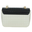 CELINE C Medium Chain Shoulder Bag Leather Black Gold Auth mr2314SAV-2