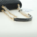 CELINE C Medium Chain Shoulder Bag Leather Black Gold Auth mr2314SAV-7