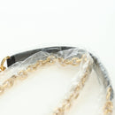 CELINE C Medium Chain Shoulder Bag Leather Black Gold Auth mr2314SAV-14