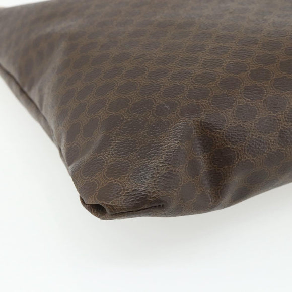 CELINE Macadam Canvas Tote Bag PVC Leather Brown Gold Auth mr2315