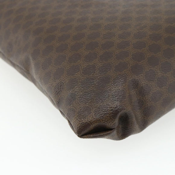 CELINE Macadam Canvas Tote Bag PVC Leather Brown Gold Auth mr2315